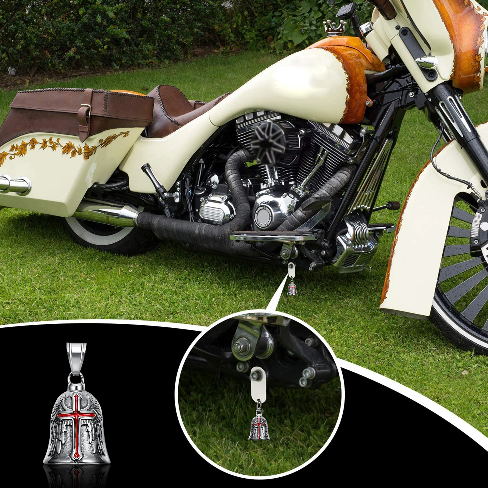 Vintage Tech Accessories - Vintage Cross Wings Angel Guardian Bell