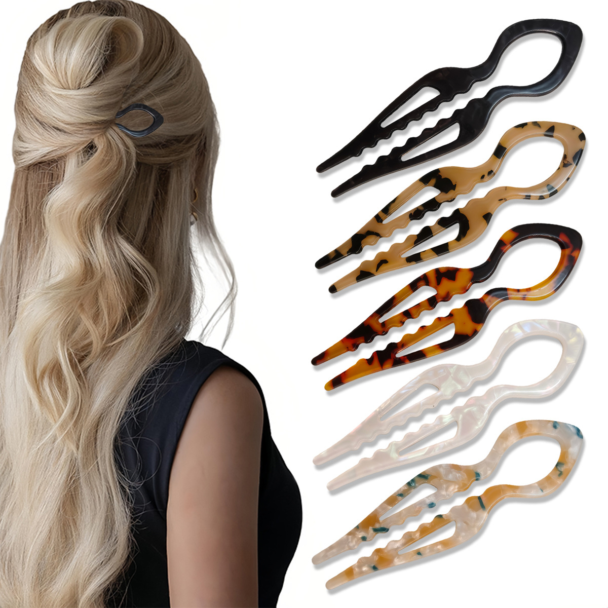 U-Shaped Hair Sticks Tortoises - Tech Accessories For Women 리뷰 및 가격