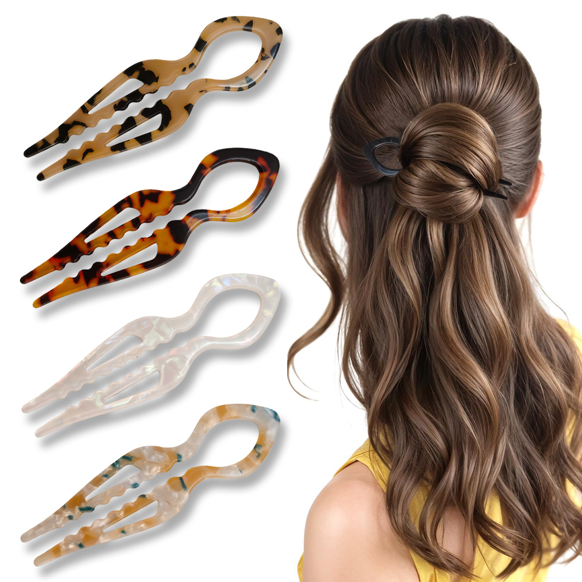 U-Shaped Hair Sticks Tortoises - Tech Accessories For Women 리뷰 및 가격