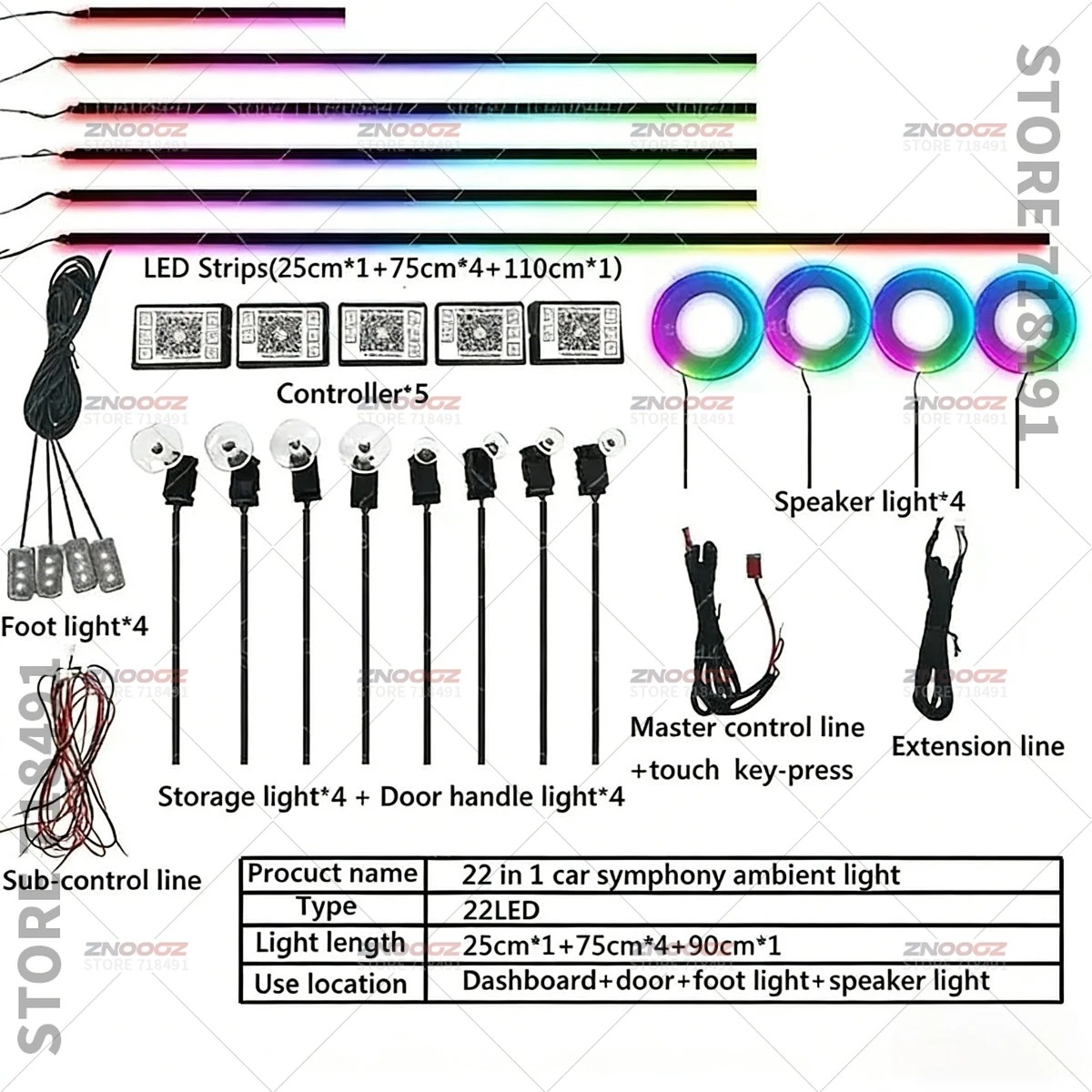 22in1 RGB Car Interior Acrylic - Tech Lighting Accessories 리뷰 및 가격