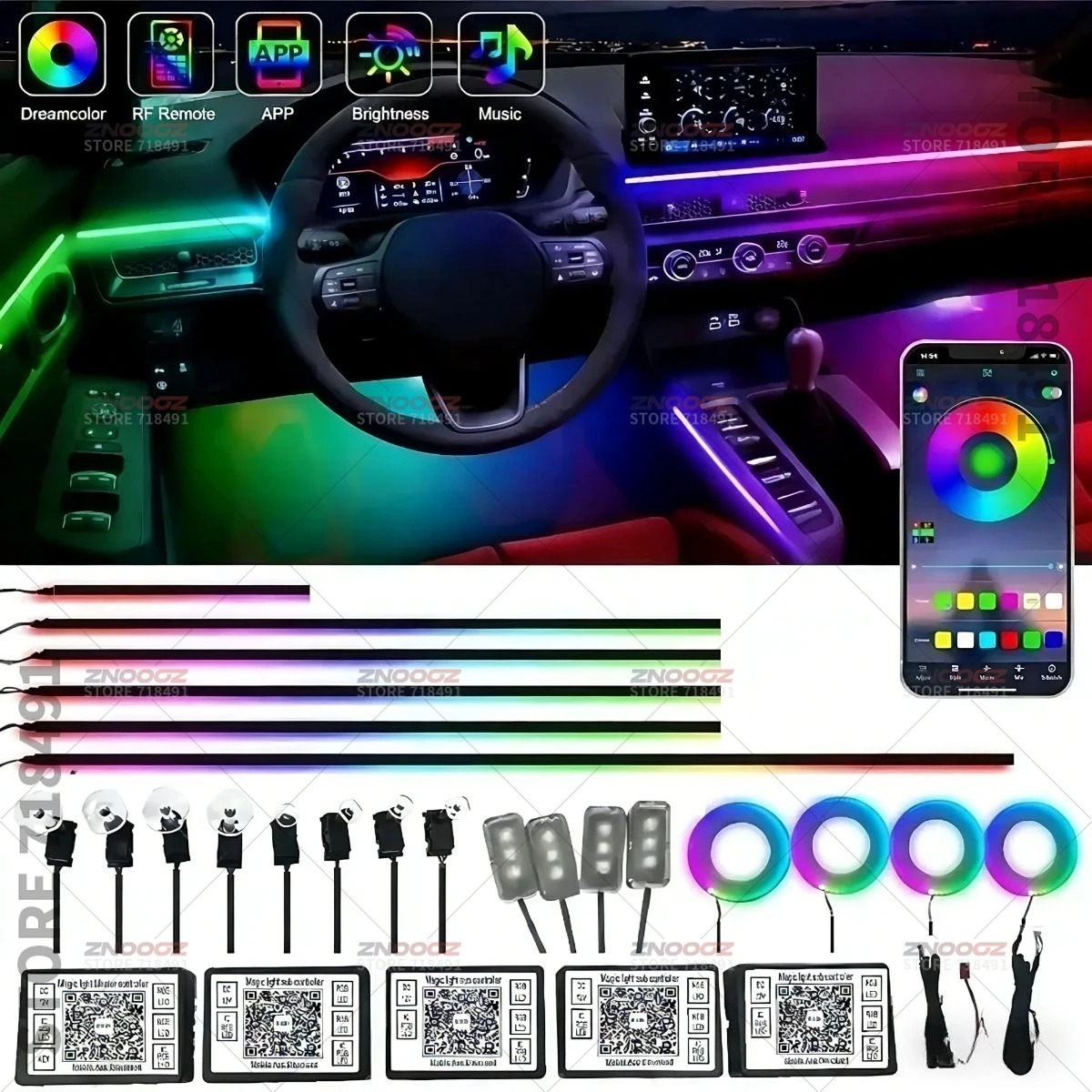 22in1 RGB Car Interior Acrylic - Tech Lighting Accessories 리뷰 및 가격