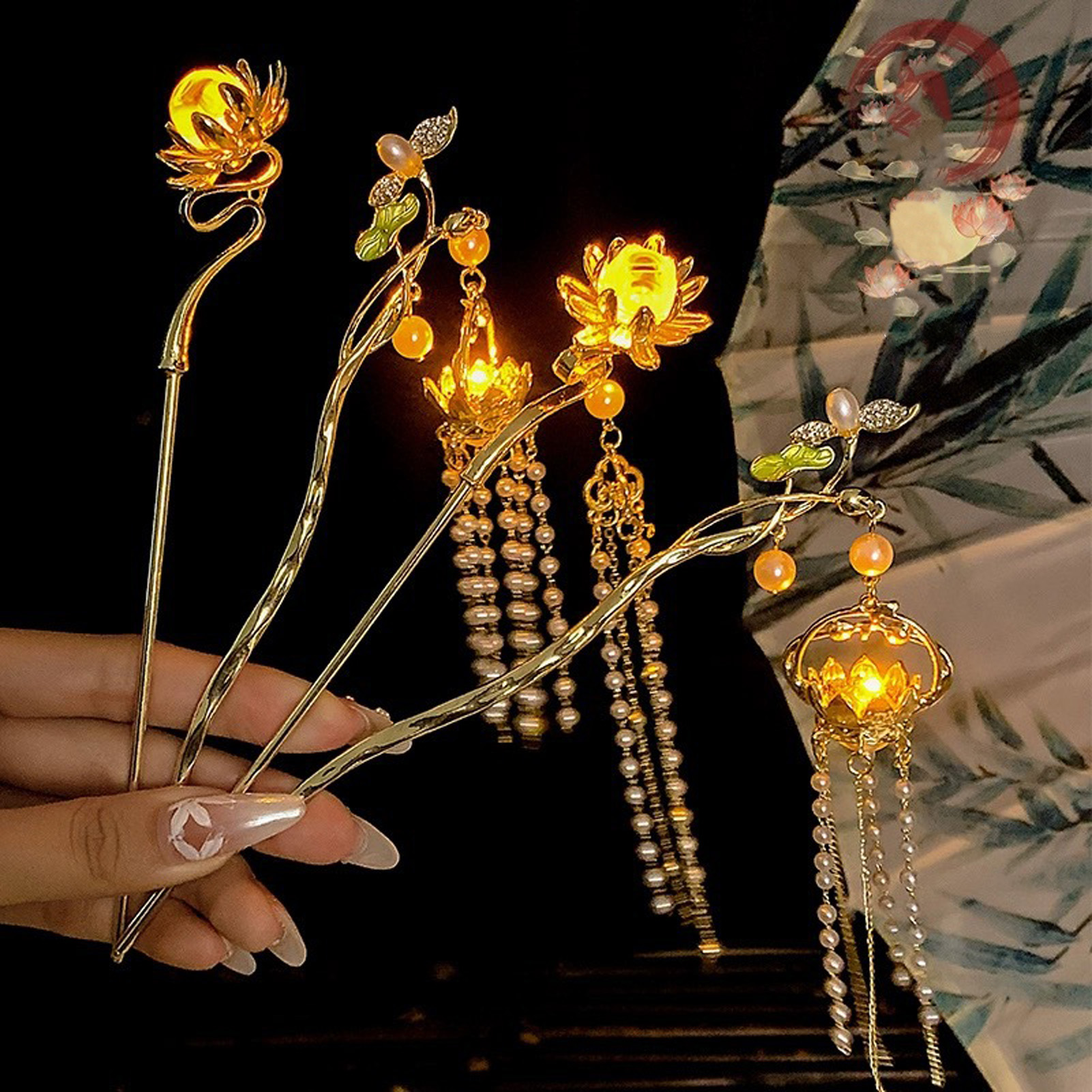Luminous Flower Hairpin Exquis - Tech Accessories For Women 리뷰 및 가격