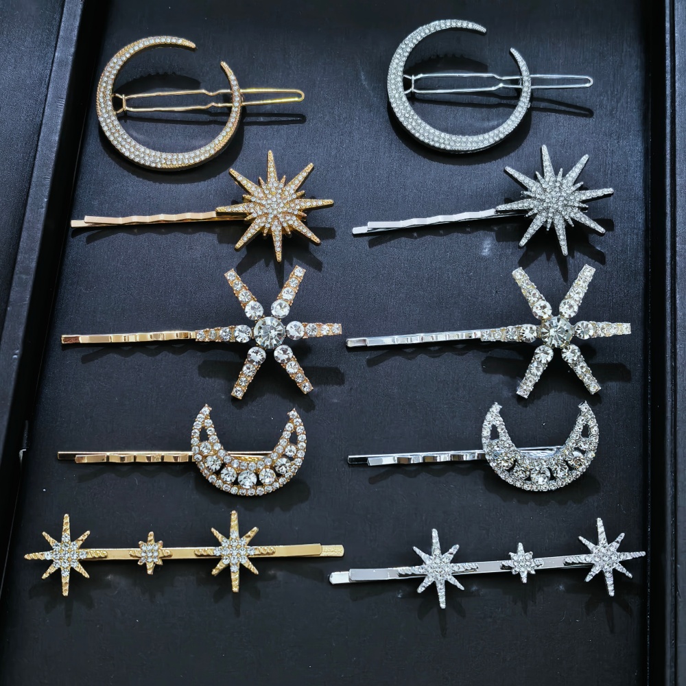 3/4 pcs set Crystal Star Hairp - Tech Accessories For Women 리뷰 및 가격