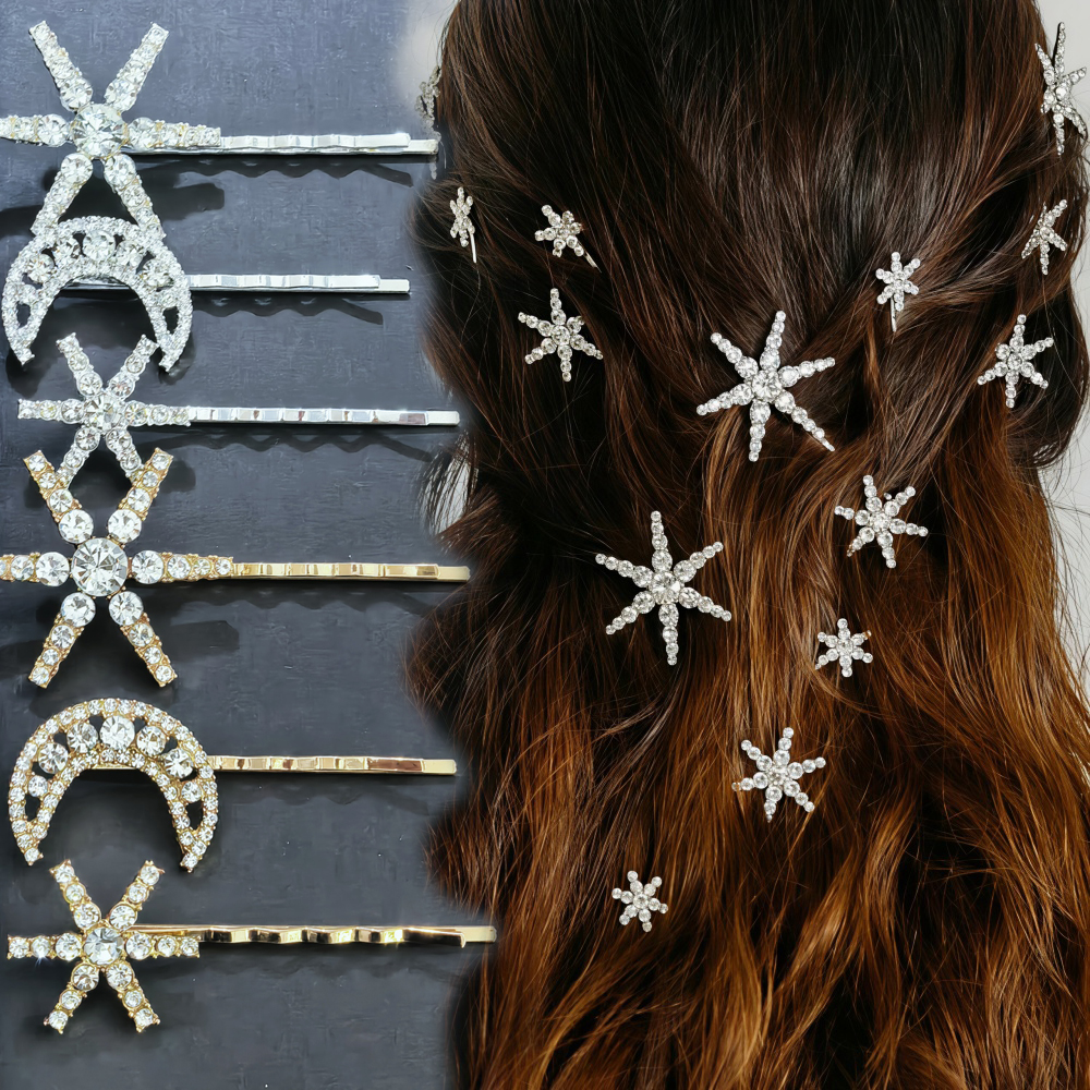 3/4 pcs set Crystal Star Hairp - Tech Accessories For Women 리뷰 및 가격
