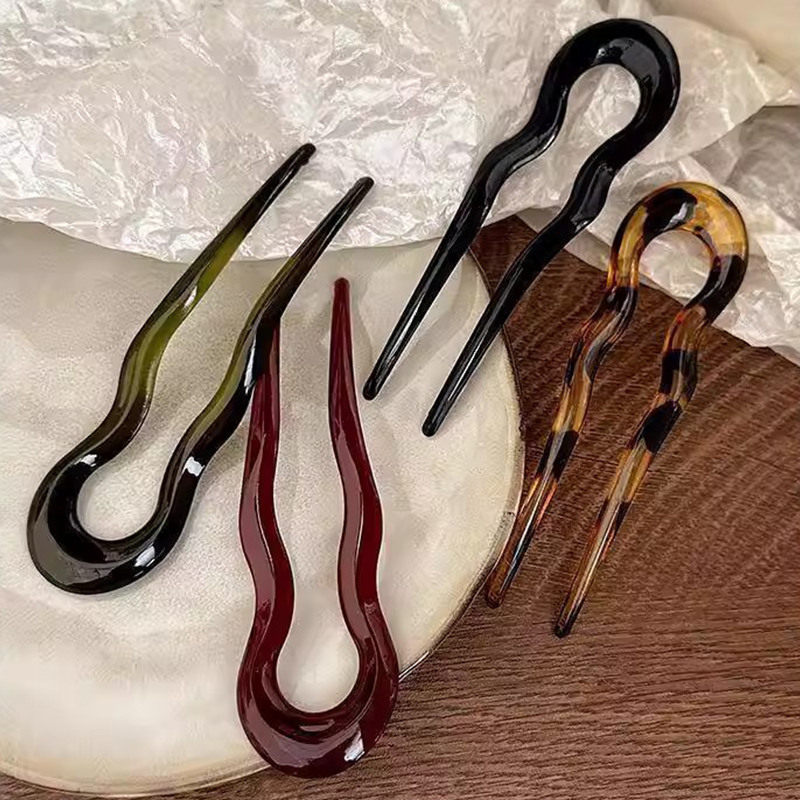 Elegant Acrylic U-shaped Hairp - Tech Accessories For Women 리뷰 및 가격