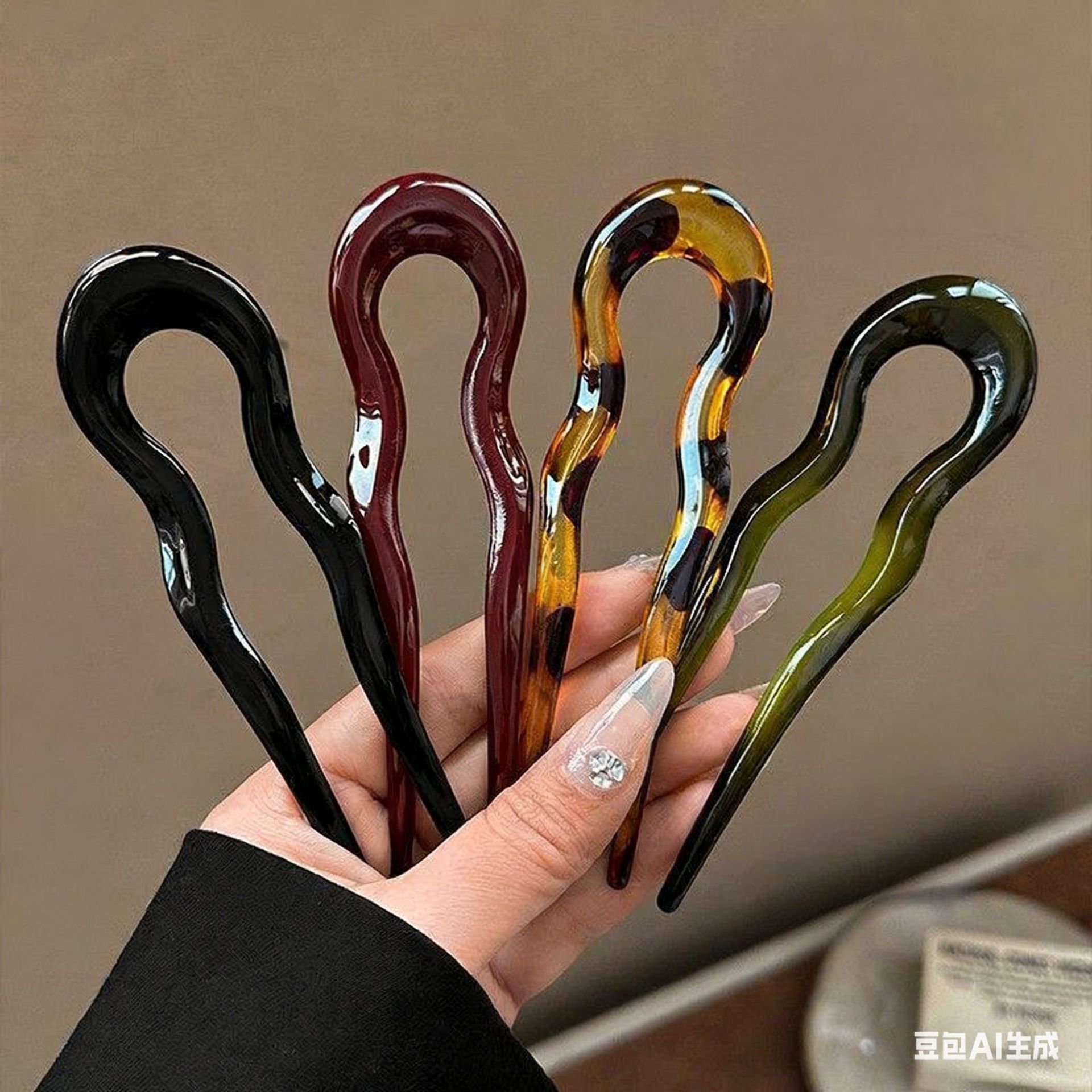 Elegant Acrylic U-shaped Hairp - Tech Accessories For Women 리뷰 및 가격