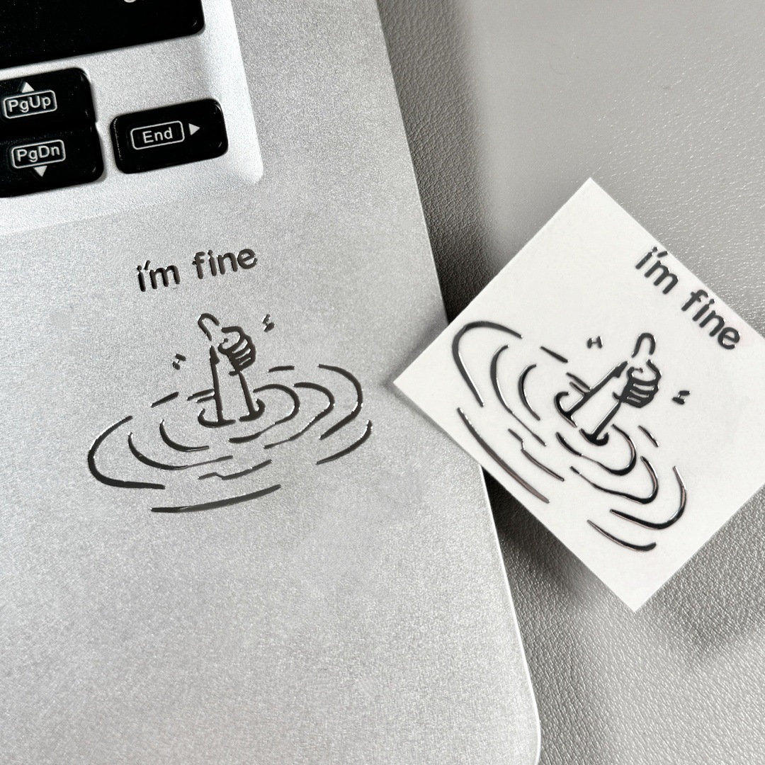 5/10Pcs I'M Fine, Funny, Sarca - Tech Accessories For Laptop 리뷰 및 가격