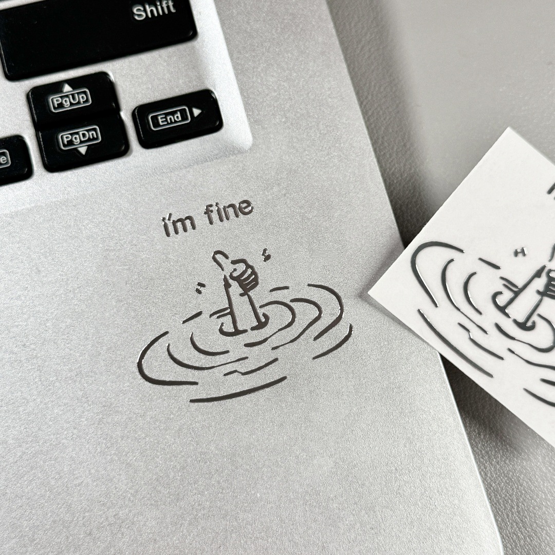 5/10Pcs I'M Fine, Funny, Sarca - Tech Accessories For Laptop 리뷰 및 가격