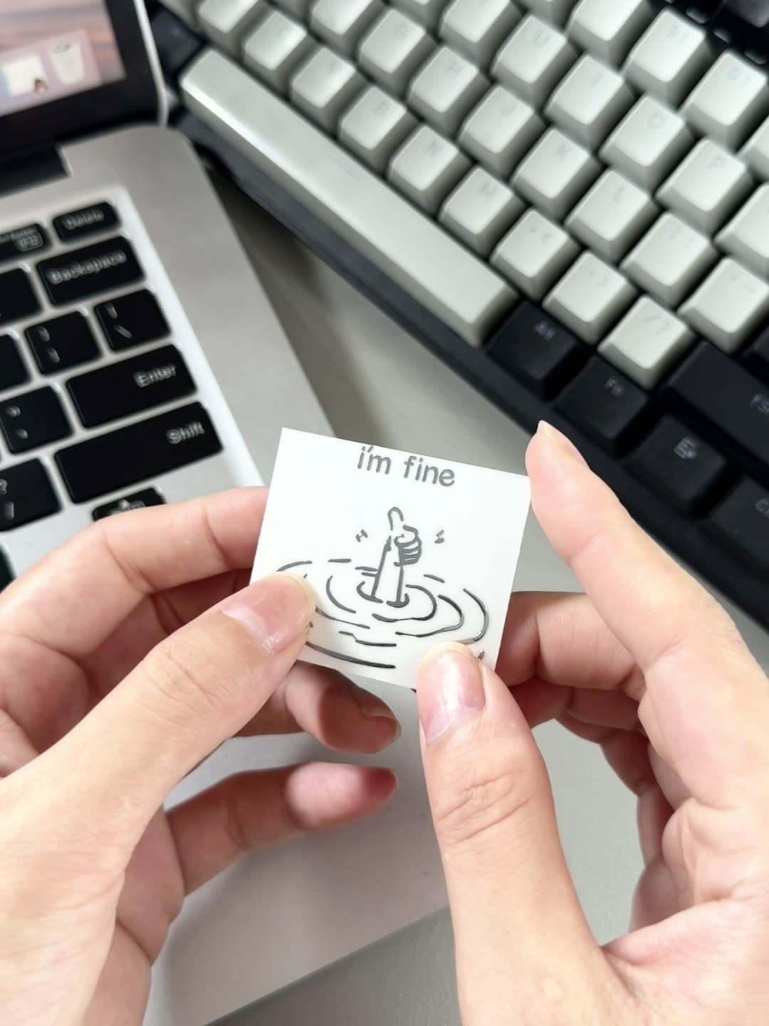 5/10Pcs I'M Fine, Funny, Sarca - Tech Accessories For Laptop 리뷰 및 가격