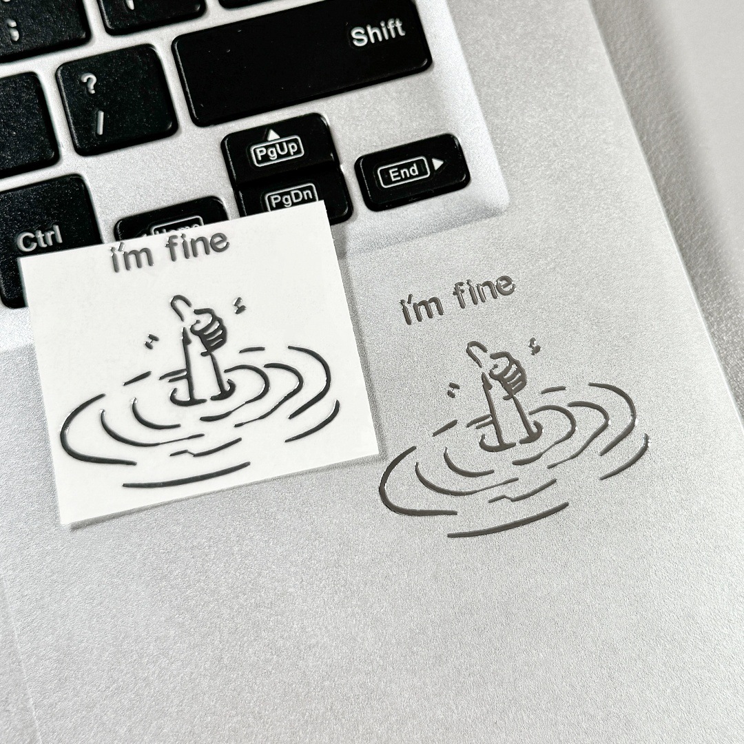 5/10Pcs I'M Fine, Funny, Sarca - Tech Accessories For Laptop 리뷰 및 가격